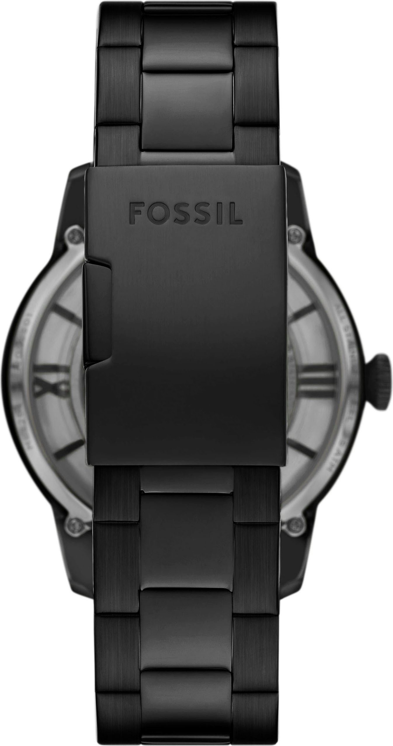 Fossil Automatikuhr Townsman ME3269, Armbanduhr, Herrenuhr, Mechanische Uhr, Edelstahlarmband, analog