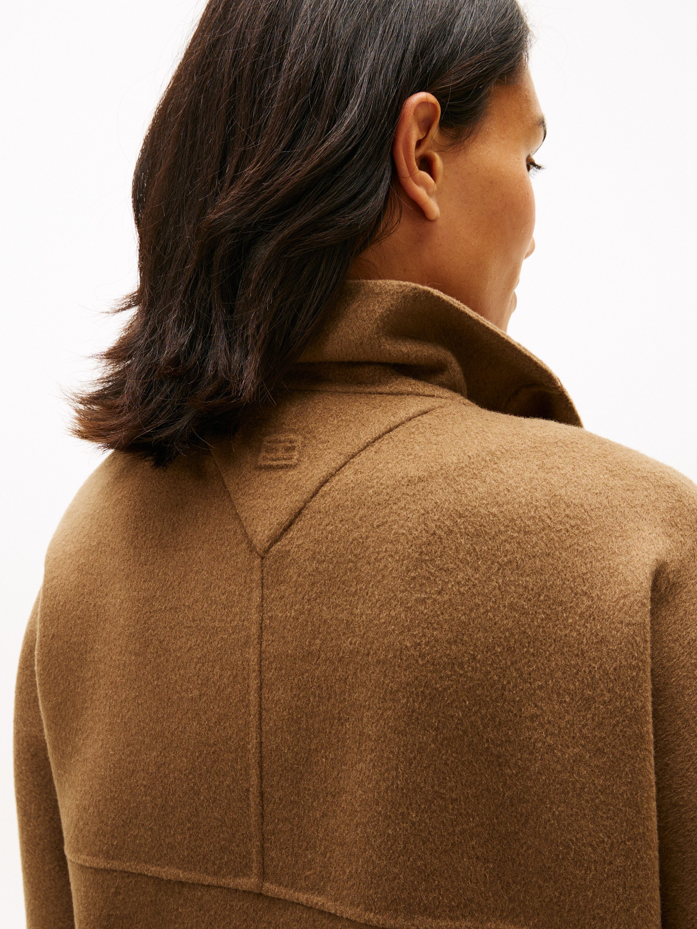 Tommy Hilfiger Kurzmantel DF WOOL GB FUNNEL NK COAT mit Wolle