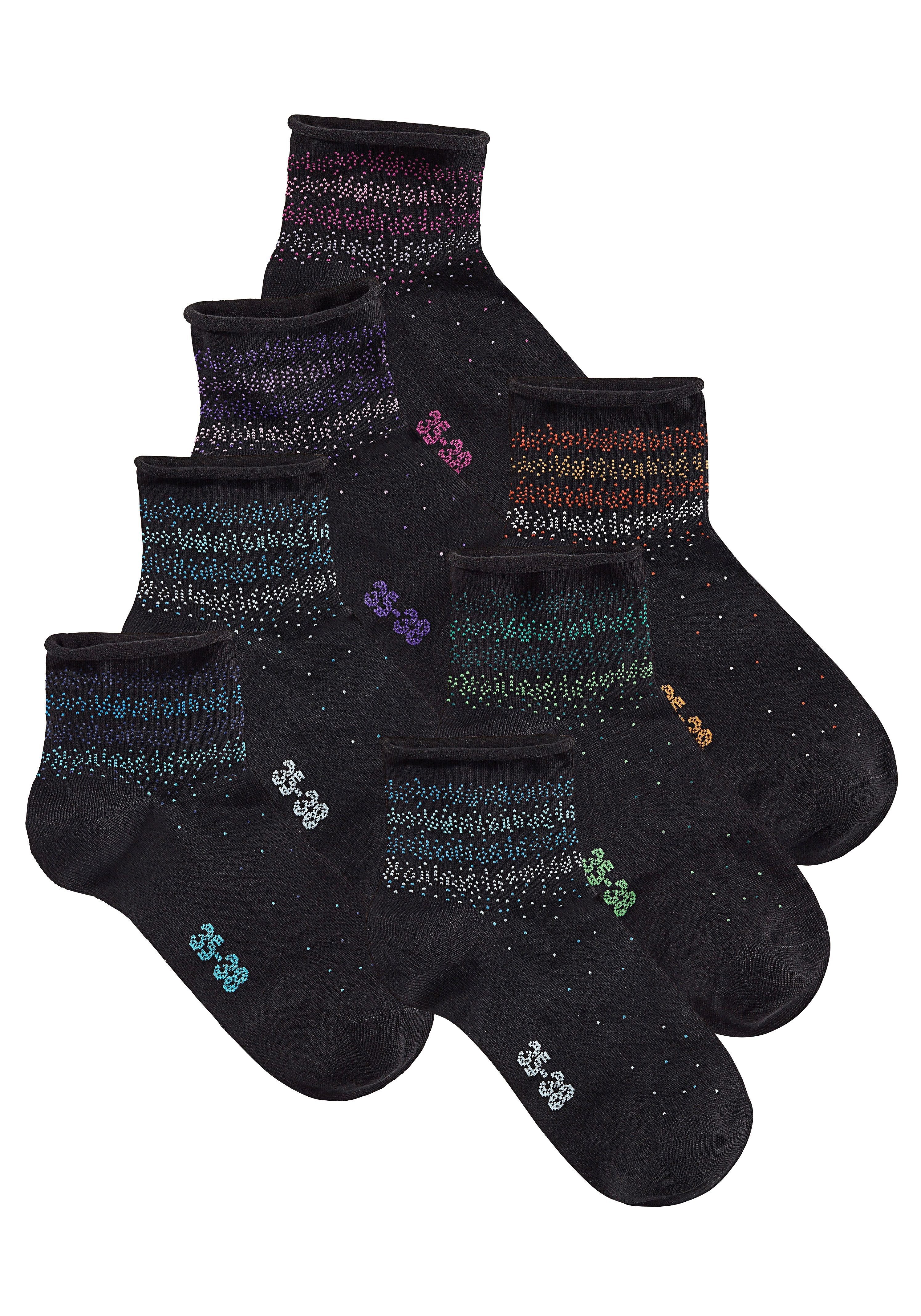 H.I.S Kurzsocken Damen Kurze Söckchen, bunte Pünktchen (Packung, 7-Paar, Gr. 35-38 bis 39-42) mit Pünktchen Muster – Bild 4 von 4