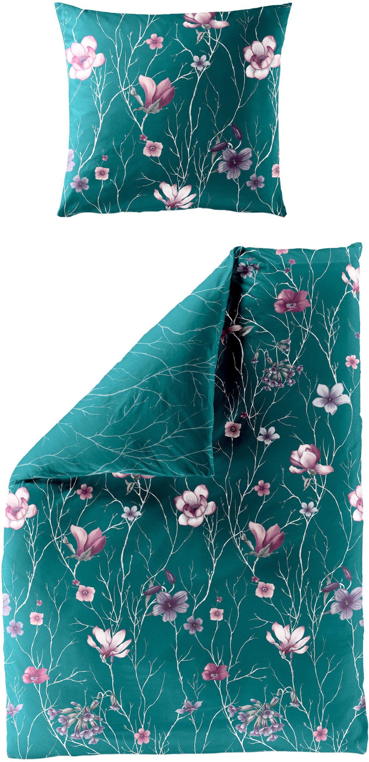 BIERBAUM Bettwäsche Lilli, Mako-Satin, 2 teilig, günstig online kaufen