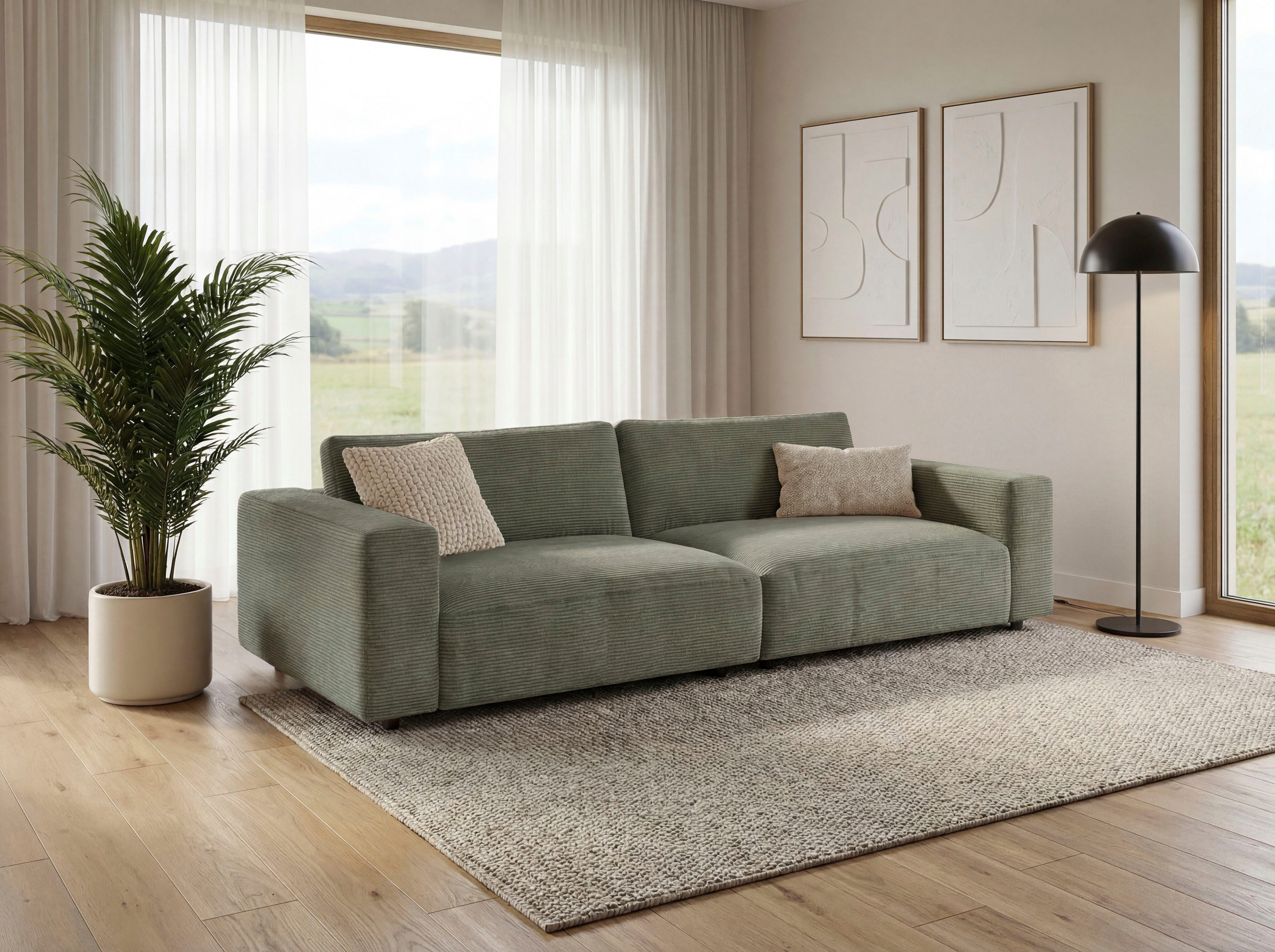 Musterring Big-Sofa MR Lucia, puristischer Luxus von Musterring, Erstklassige Kammerkissen, weiche Polsterung & zeitloser Look