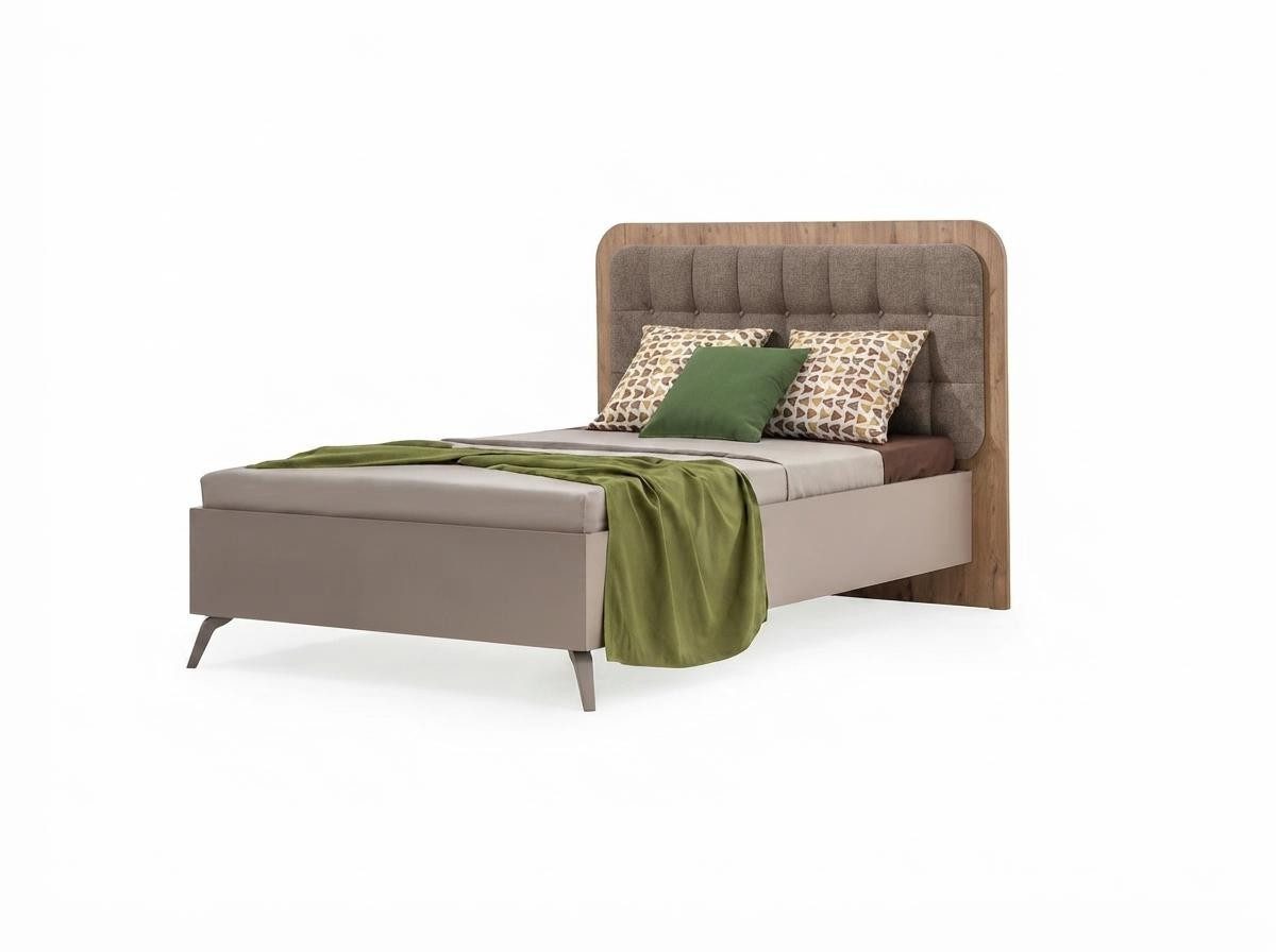Xlmoebel Polsterbett Modernes Jugendbett Einzelbett Polsterbett Schlafzimmer Bett Holz Neu (1-tlg., 1-tlg)