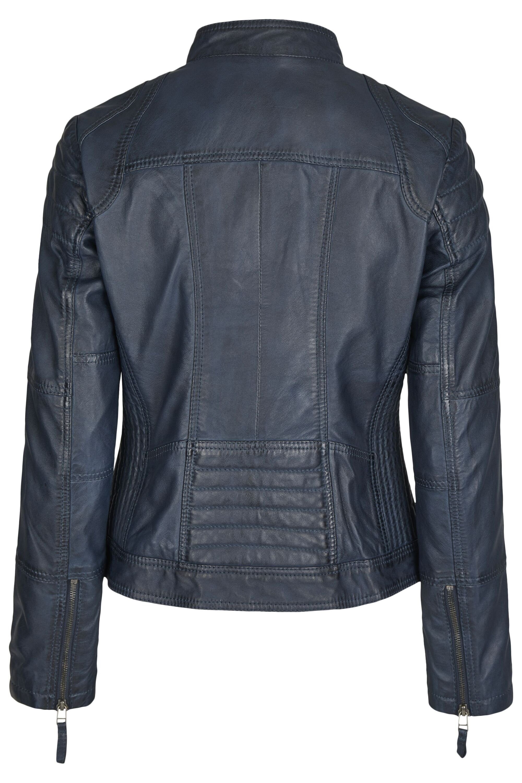 7eleven Lederjacke SEVIGNI (1-St) mit Ziernähten