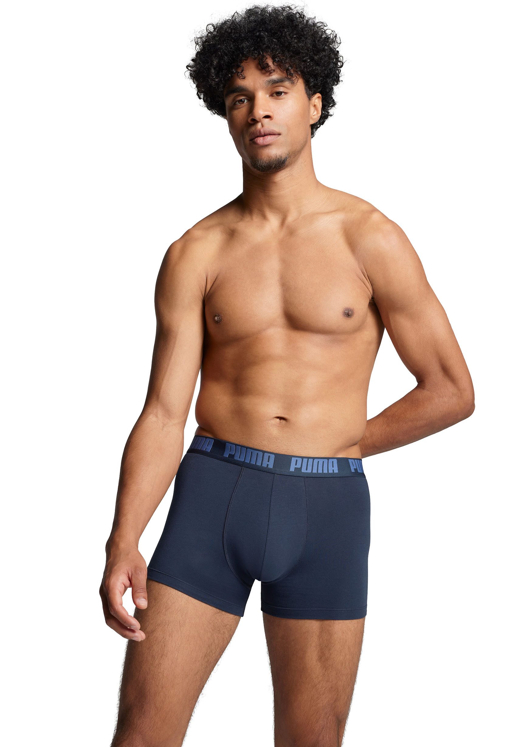 PUMA Boxershorts PUMA MEN EVERYDAY PLACED LOGO BOXERS 2P (2er Pack) mit Logo Webbund