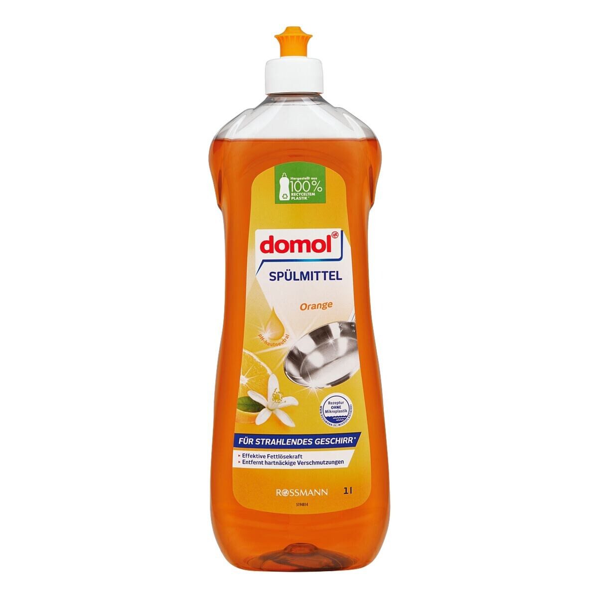Domol Orange Geschirrspülmittel (1 Liter, starke Fettlösekraft)