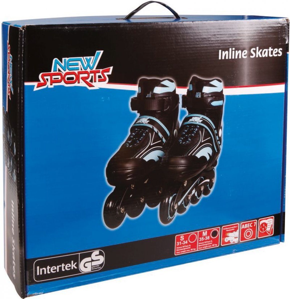 35-38 NSP New Inlineskates Inliner blau chrom Sports Gr.