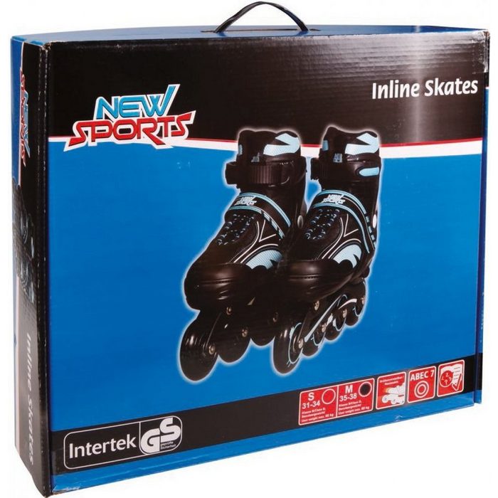 New Sports Inlineskates NSP Inliner blau Gr. 35-38 chrom