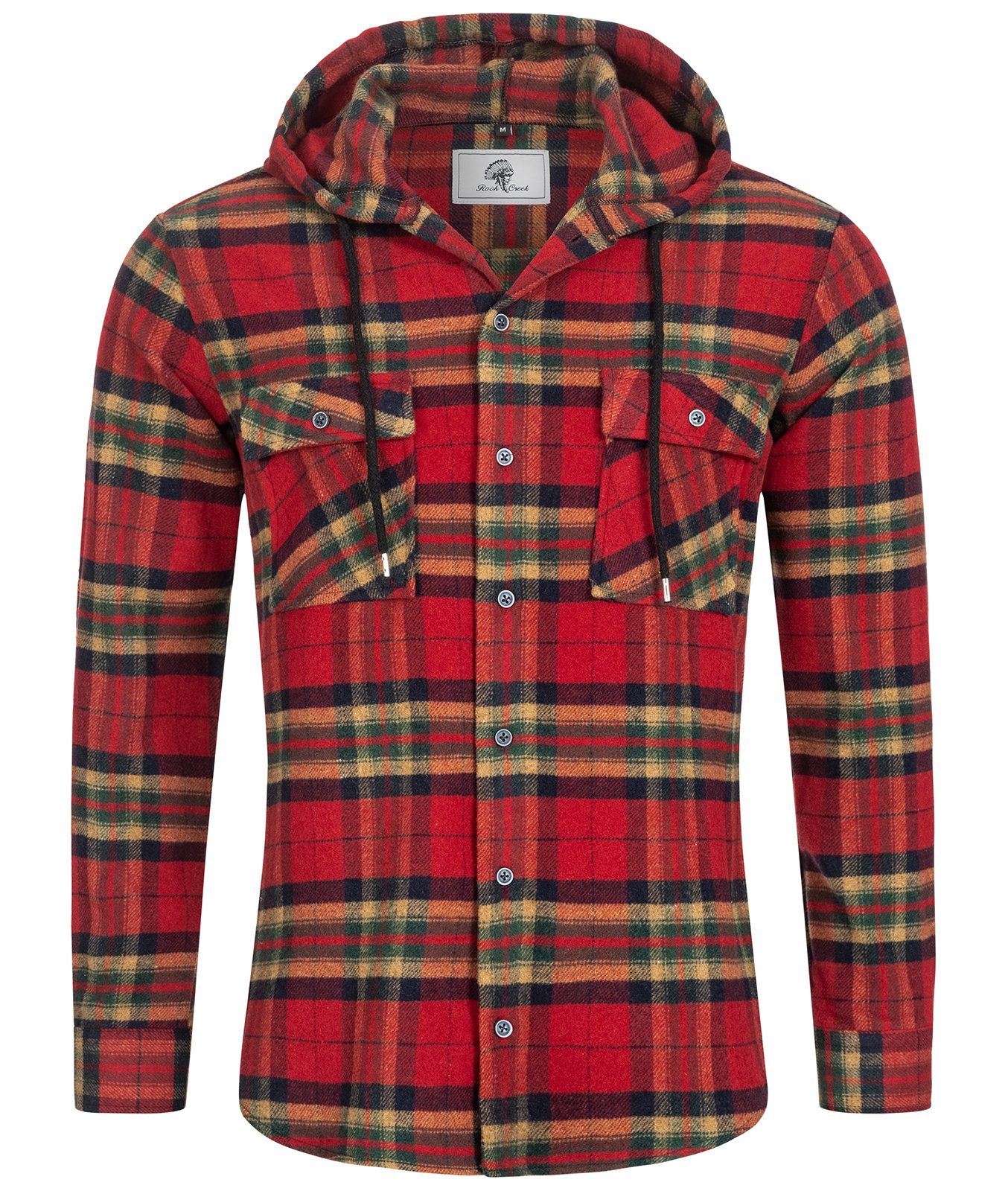 Rock Creek Flanellhemd Herren Hemd Flanellhemd mit Kapuze H-257 günstig online kaufen