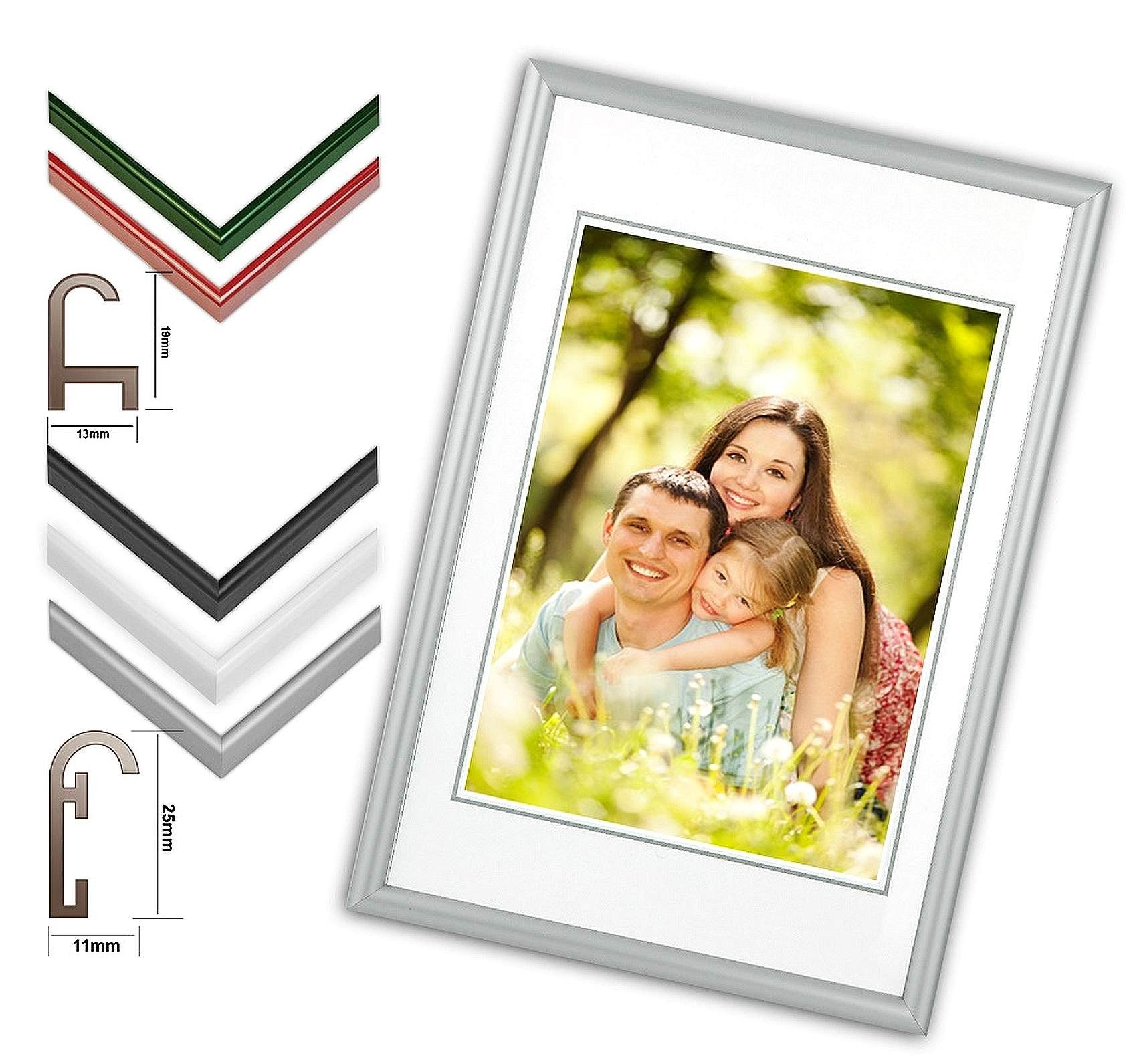 Bilderrahmen Neumann Einzelrahmen Alurahmen IMAGE mit Glas, MDF-Rückwand mit Schwenkfedern