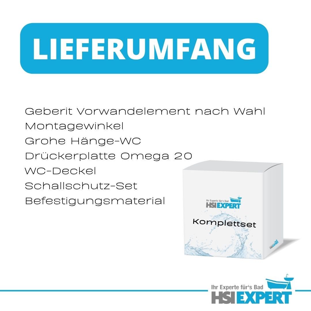 GEBERIT Vorwandelement WC Geberit Spülkasten 82 oder 98 cm Grohe WC randlos, Spar-Set