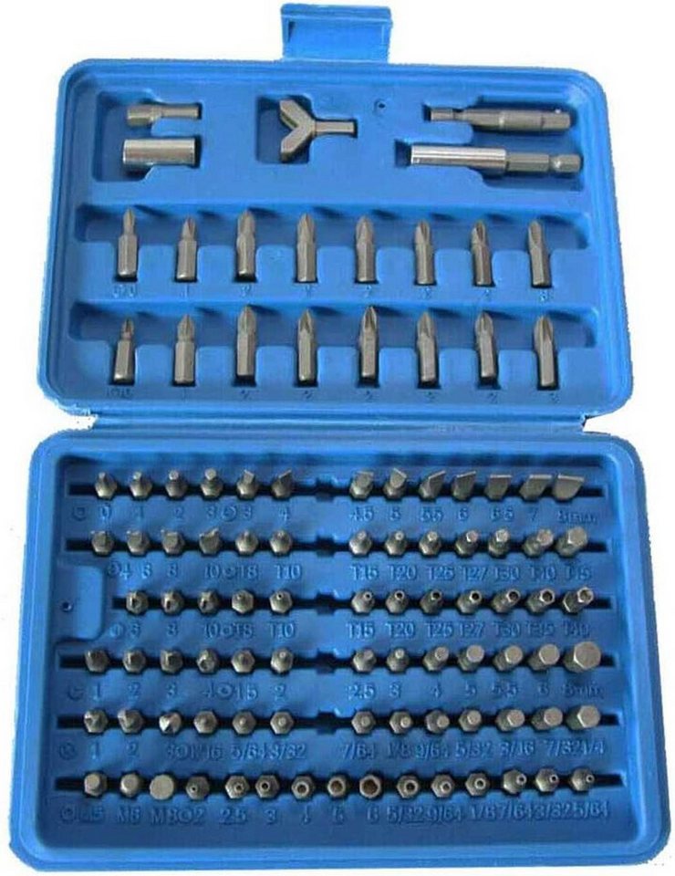 Falon-Tech Bit-Set Bitsatz Bitset Bitsortiment Bits TORX Schliz Drei-Flügel HEX 100 tlg, 100-St.
