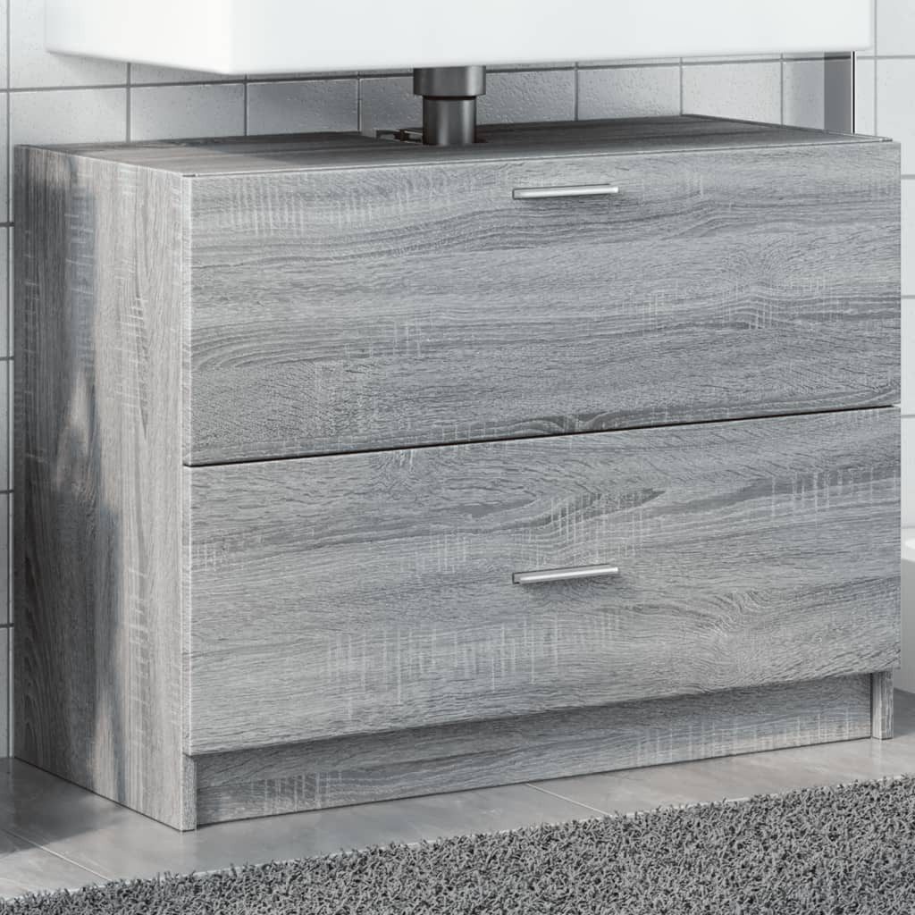vidaXL Schrankmodule Waschbeckenunterschrank Grau Sonoma 78x37x59 cm Holzwe günstig online kaufen