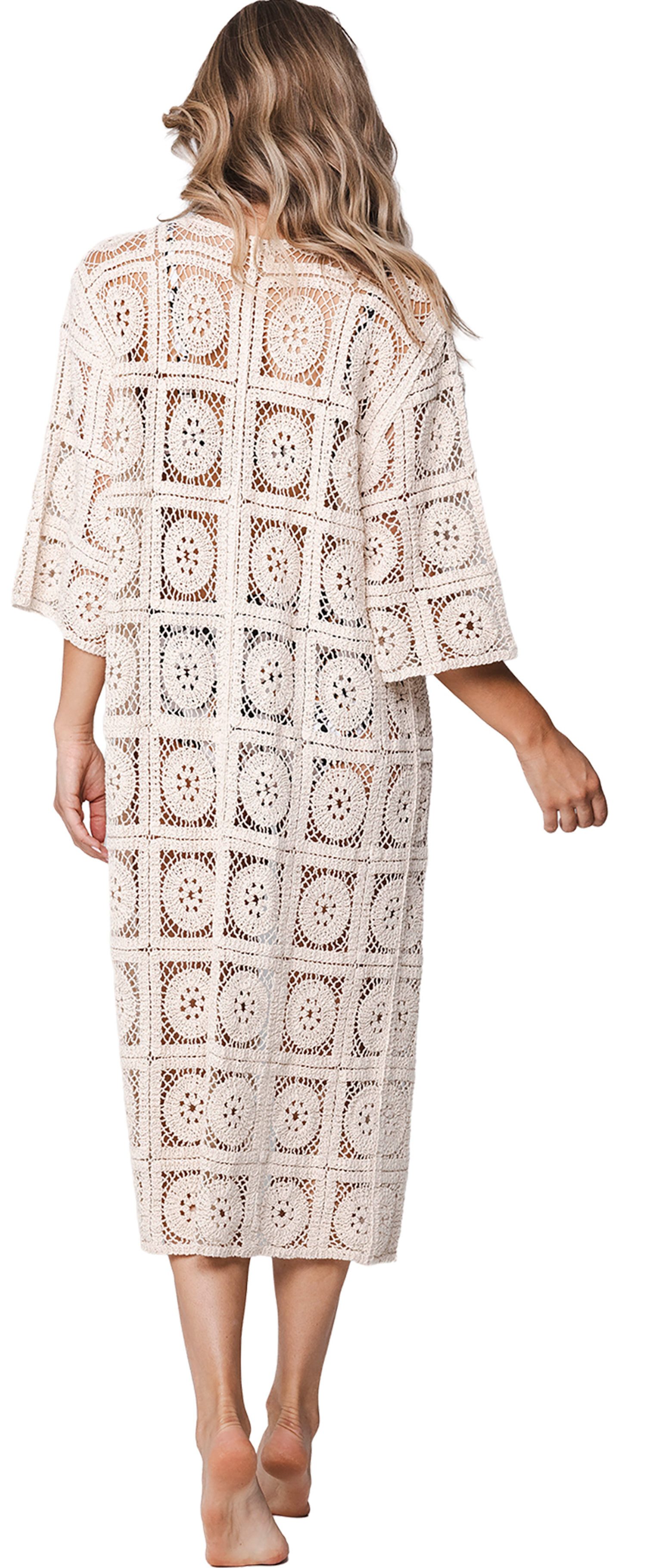 Pastunette Cardigan Damen Sommer Strickmantel Häkel Lochmuster (1-tlg) Baumwolle