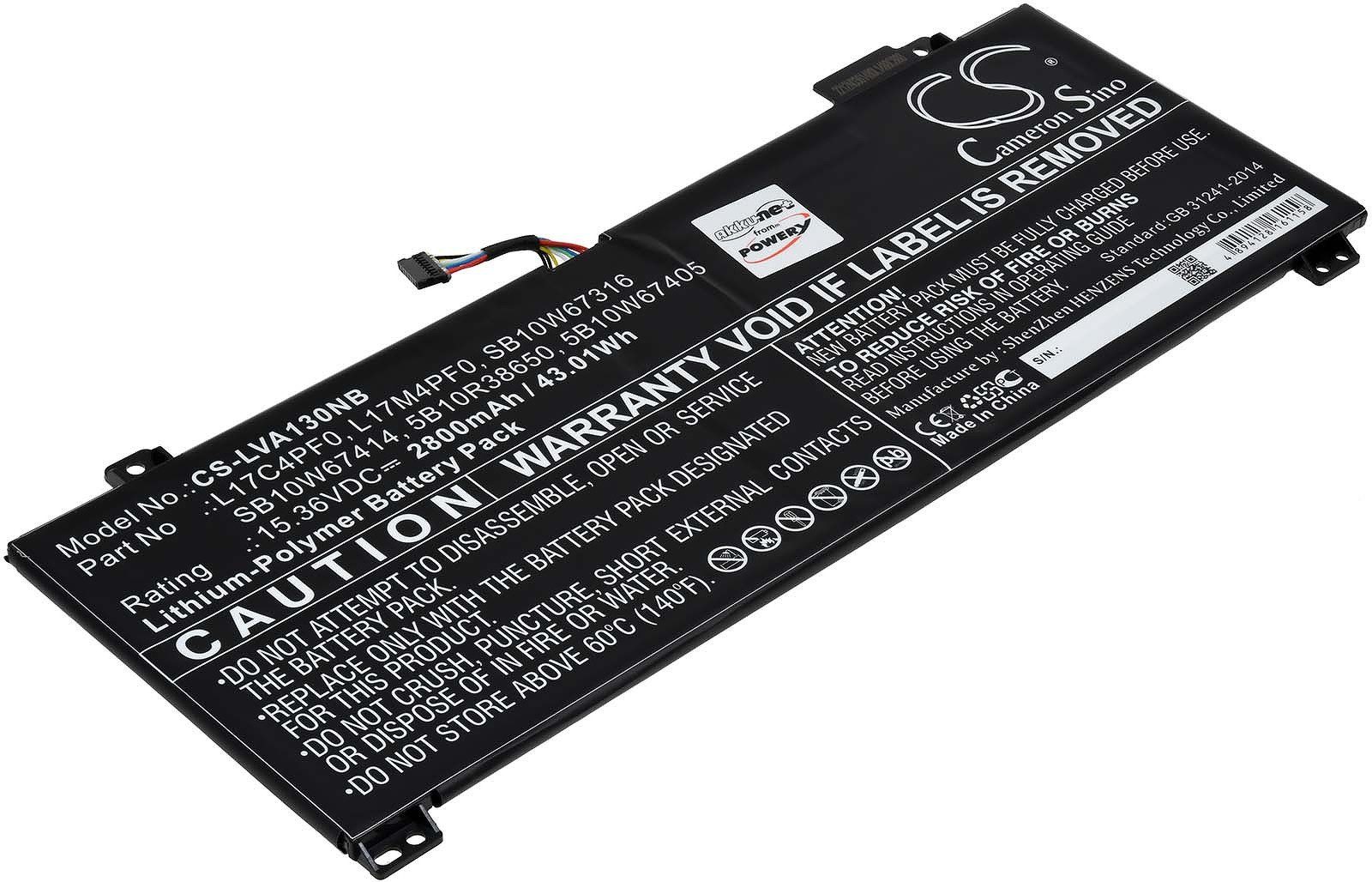 Powery Akku für Lenovo Typ 5B10W67405 Laptop-Akku 2800 mAh (15.36 V)