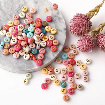 SOTOR Bead-Armband-Set (Beads & Zubehör 1000 Stück Buchstabenperlen bunte A-Z Buchstabenperlen 7 mm Acrylperlen Perlen zum Auffädeln für Armbänder Halsketten Schmuck DIY Herstellung (Alphabet Zufällig)