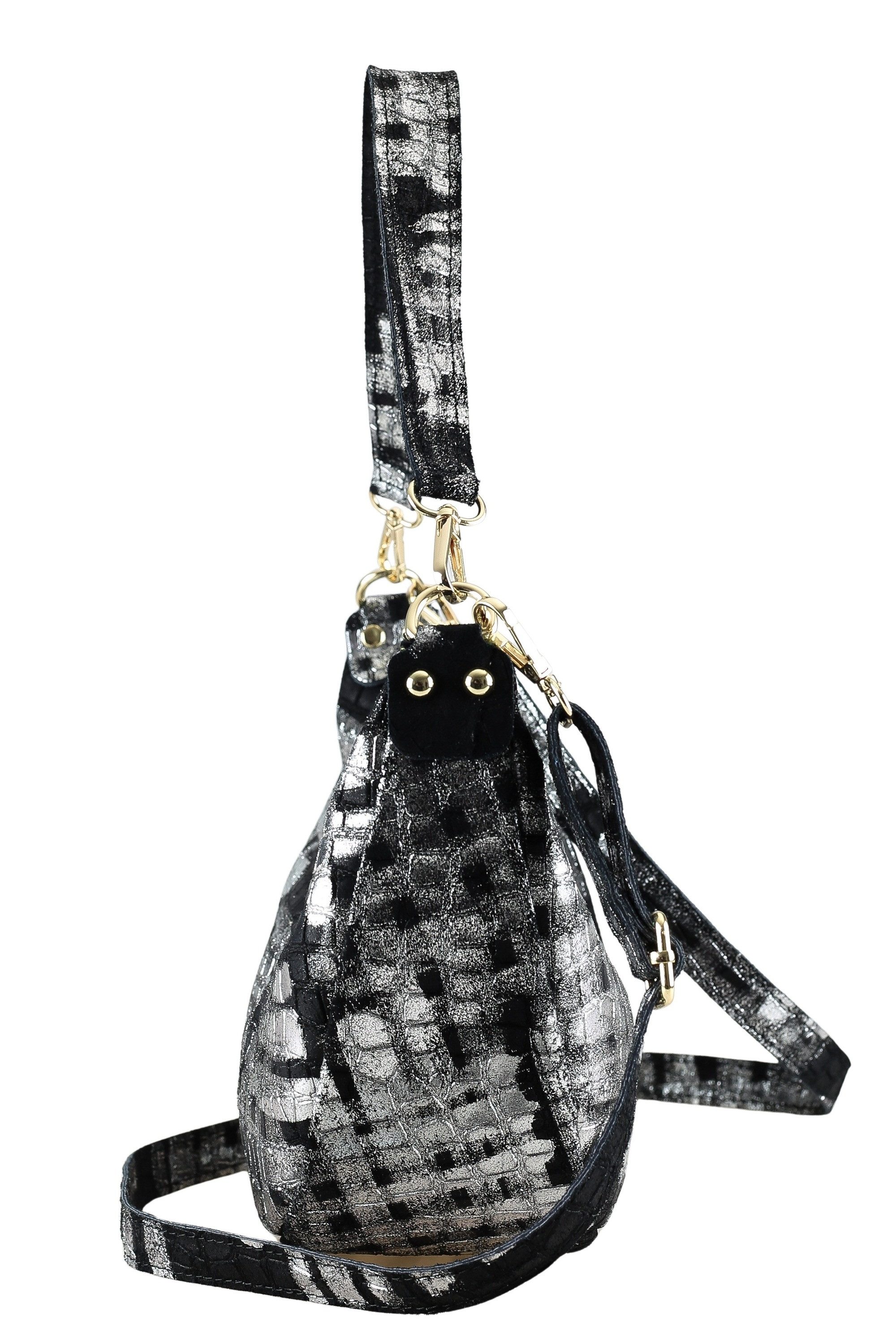 COLLEZIONE ALESSANDRO Schultertasche Silbermond, elegant-luxuriöse Tasche mit silber-Finish