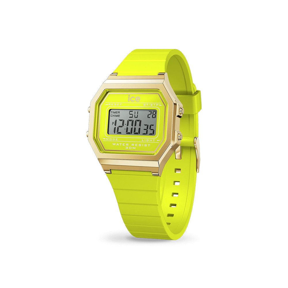ice-watch Digitaluhr Ice-Watch Ice Digit Retro Sunny Lime (S) 022054, Hochwertiges Produkt mit zeitlosem Design, sorgfältiger Verarbeitung