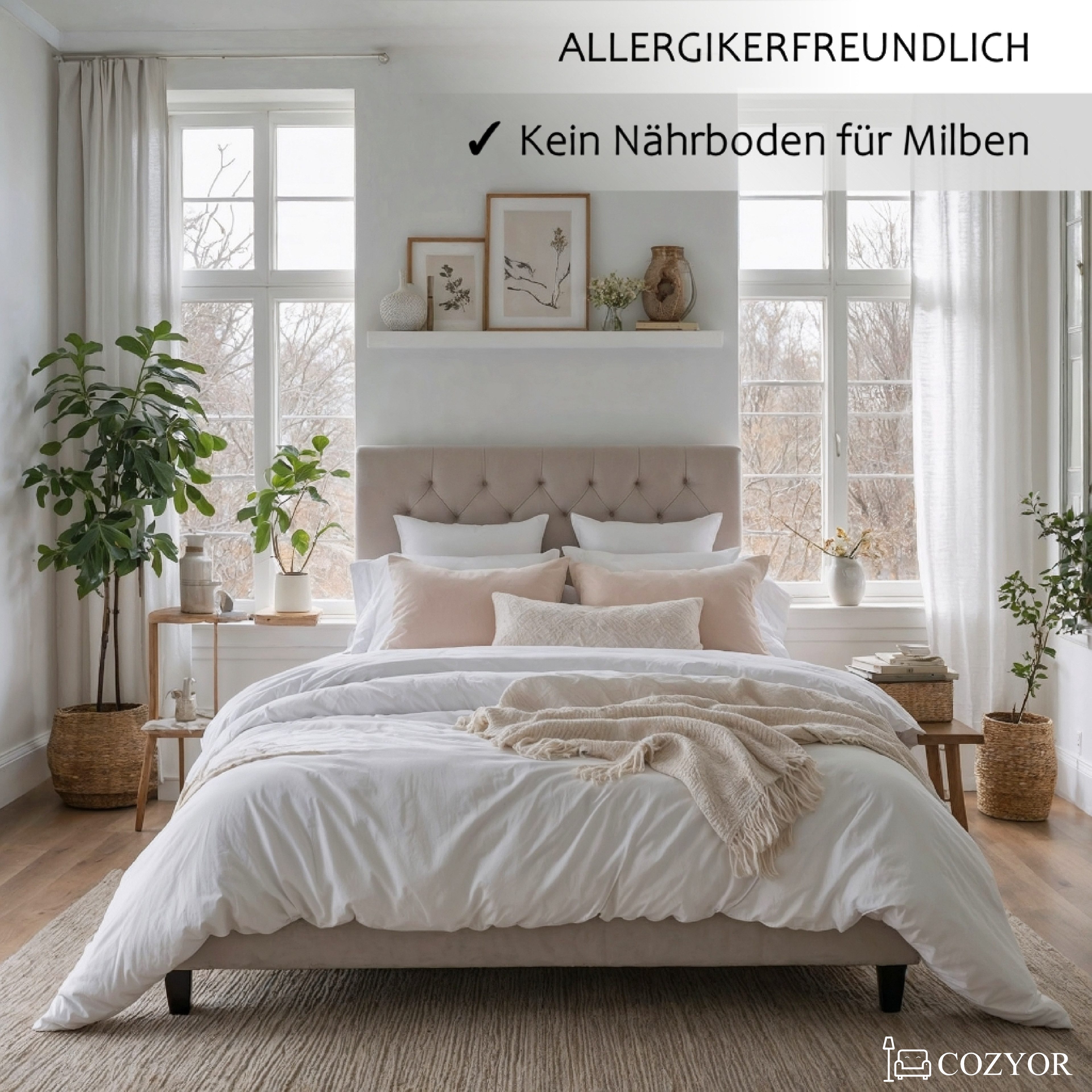 Cozyor Bettwäsche Allergiker Bettwäsche extra weich, 135x200 155x200 155x220 200x200, Mikrofaser, 2 teilig, allergikerfreundlich – Bild 4 von 5