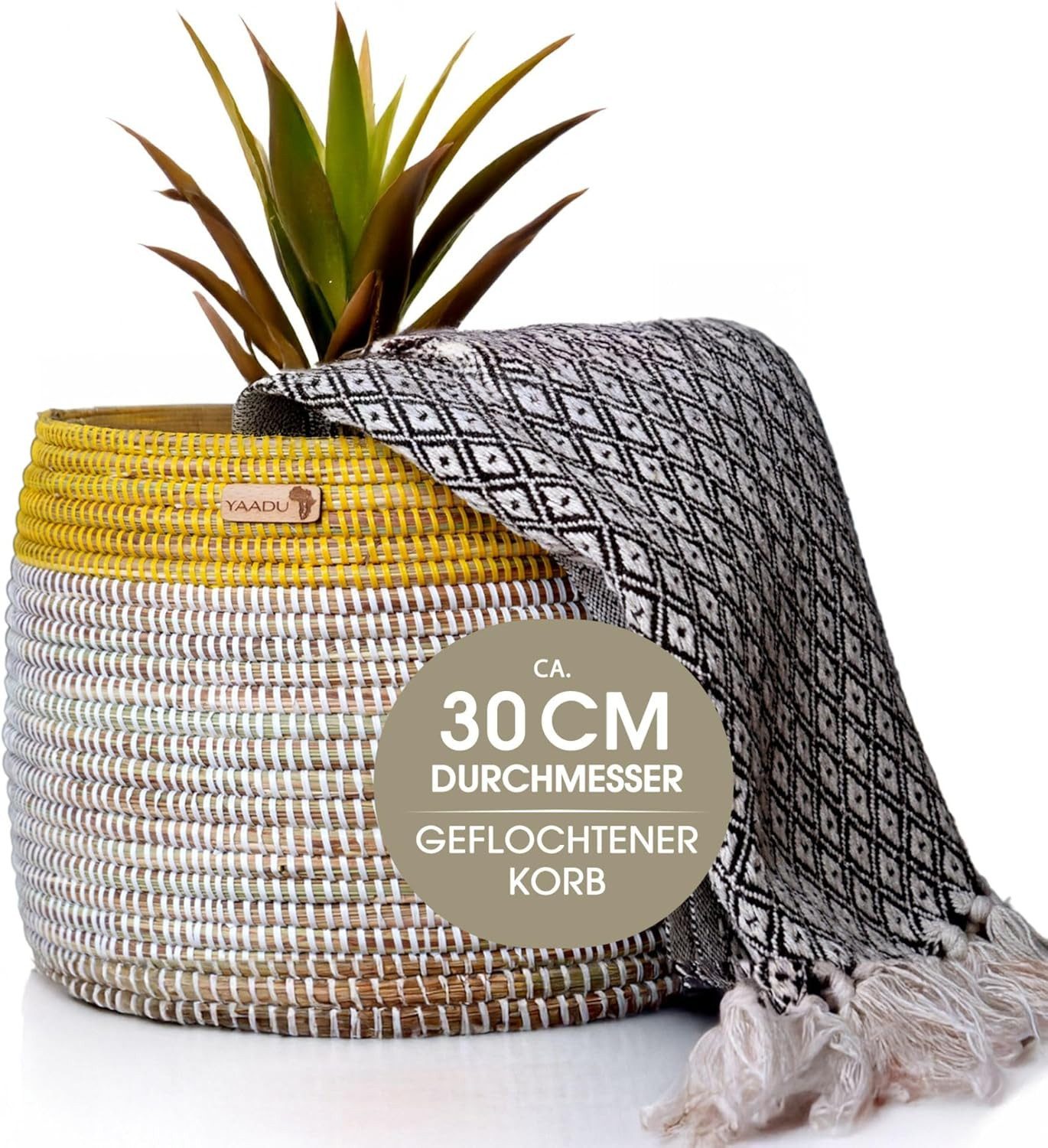 YAADU Allzweckkorb geflochtener Aufbewahrungskorb – Pflanzenkorb, Regalkorb günstig online kaufen
