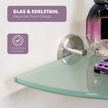 bremermann Wandregal Bad-Serie PIAZZA - Glas-Eckablage, Edelstahl matt & Glas