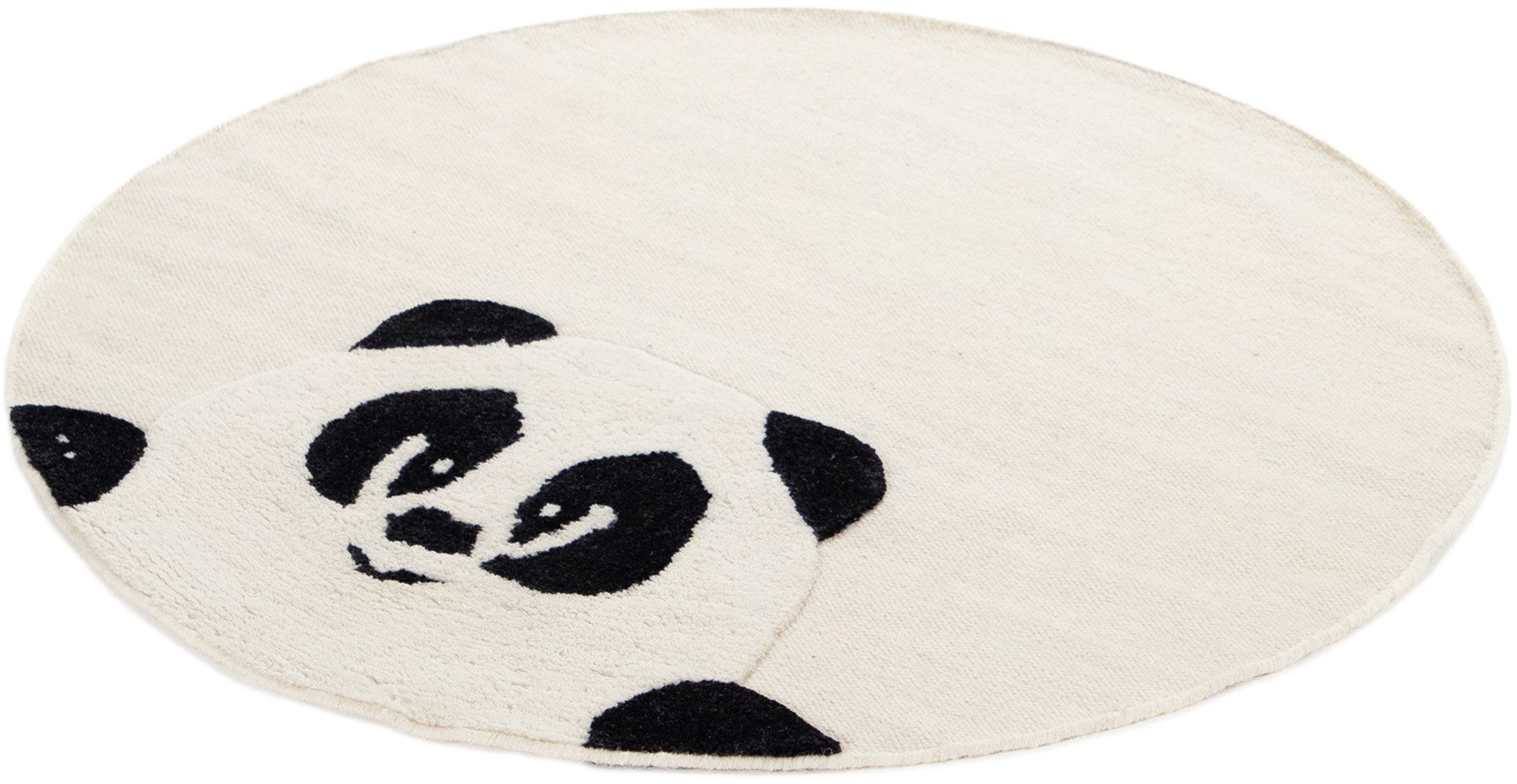 carpetfine Kinderteppich Panda, rund, Höhe: 0,6 mm