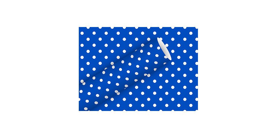 Braun+Company Atelier Geschenkpapier Geschenkpapier blau mit Punkten 2 m