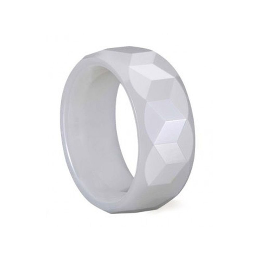 Vivance Partnerring "YIN YANG" Facettierter weißer Ceramic Ring "WHITE", mit Seitenschliff