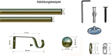 Gardinenstange Formentor, indeko, Ø 10 mm, 1-läufig, ausziehbar, verschraubt, Stahl, stufenlos verstellbare Teleskopstange