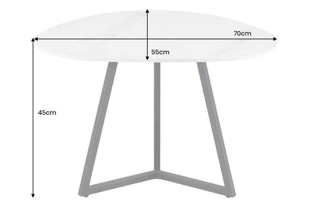 riess-ambiente Couchtisch MARVELOUS 90cm weiß/schwarz – Keramik, Metallgest günstig online kaufen