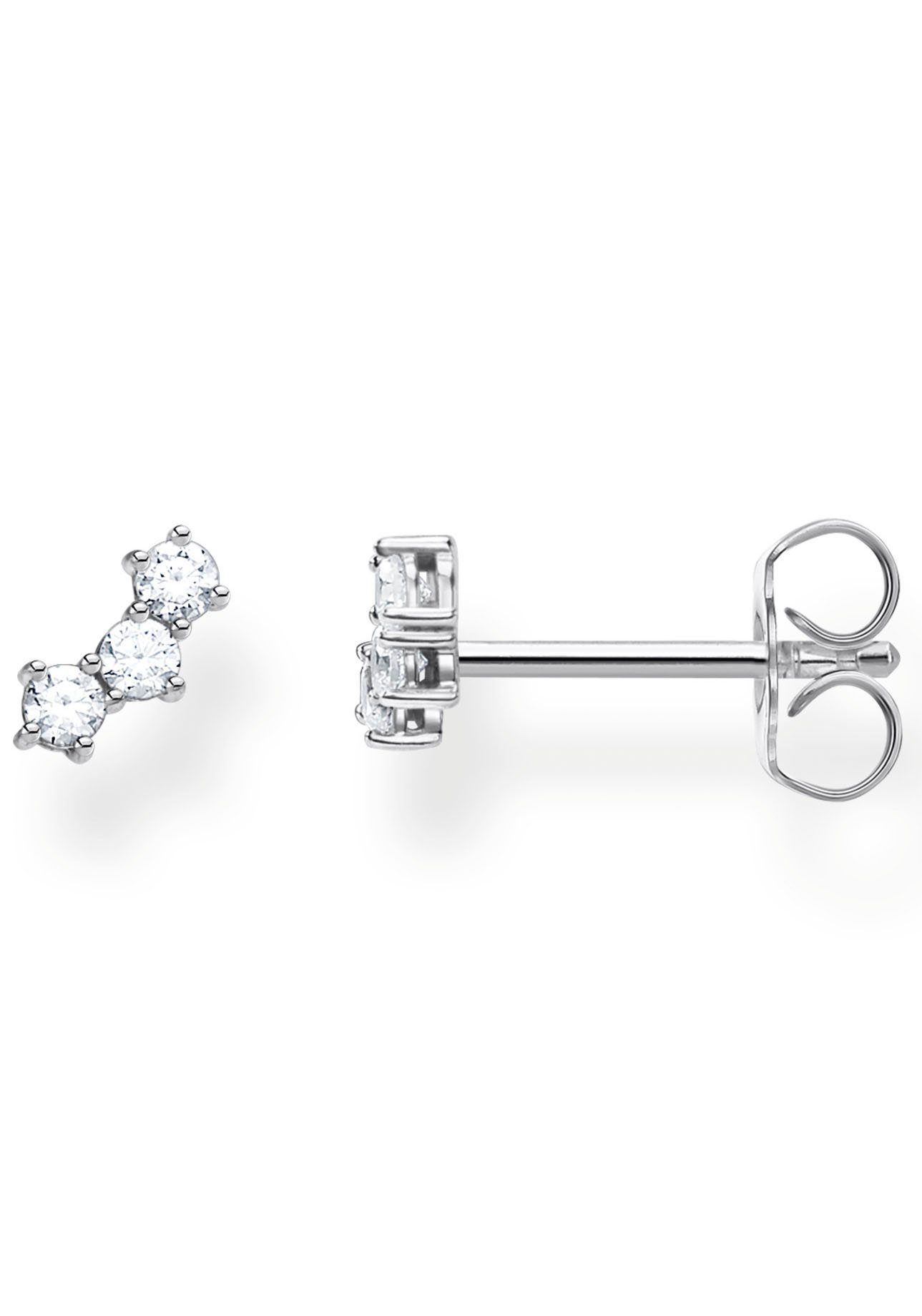 THOMAS SABO Single-Ohrstecker farbige oder weiße Steine, mit Glas-Keramik Stein, Korund (synth), Zirkonia (synth)