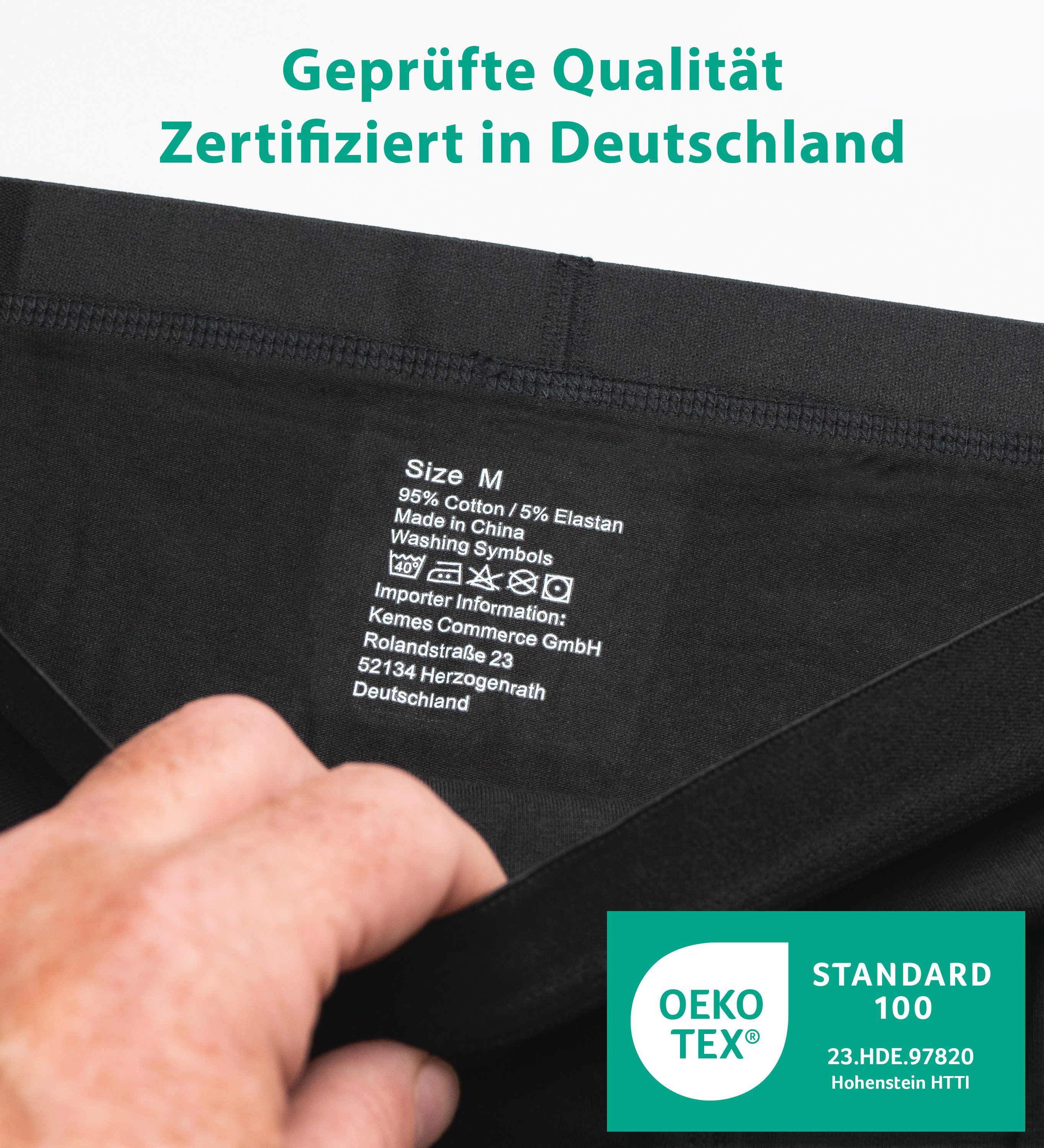 Kemes Boxershorts Herren 10er Pack schwarz Baumwolle Unterhose Unterwäsche Boxershorts (Set, 10er Pack) kein kratzendes Etikett