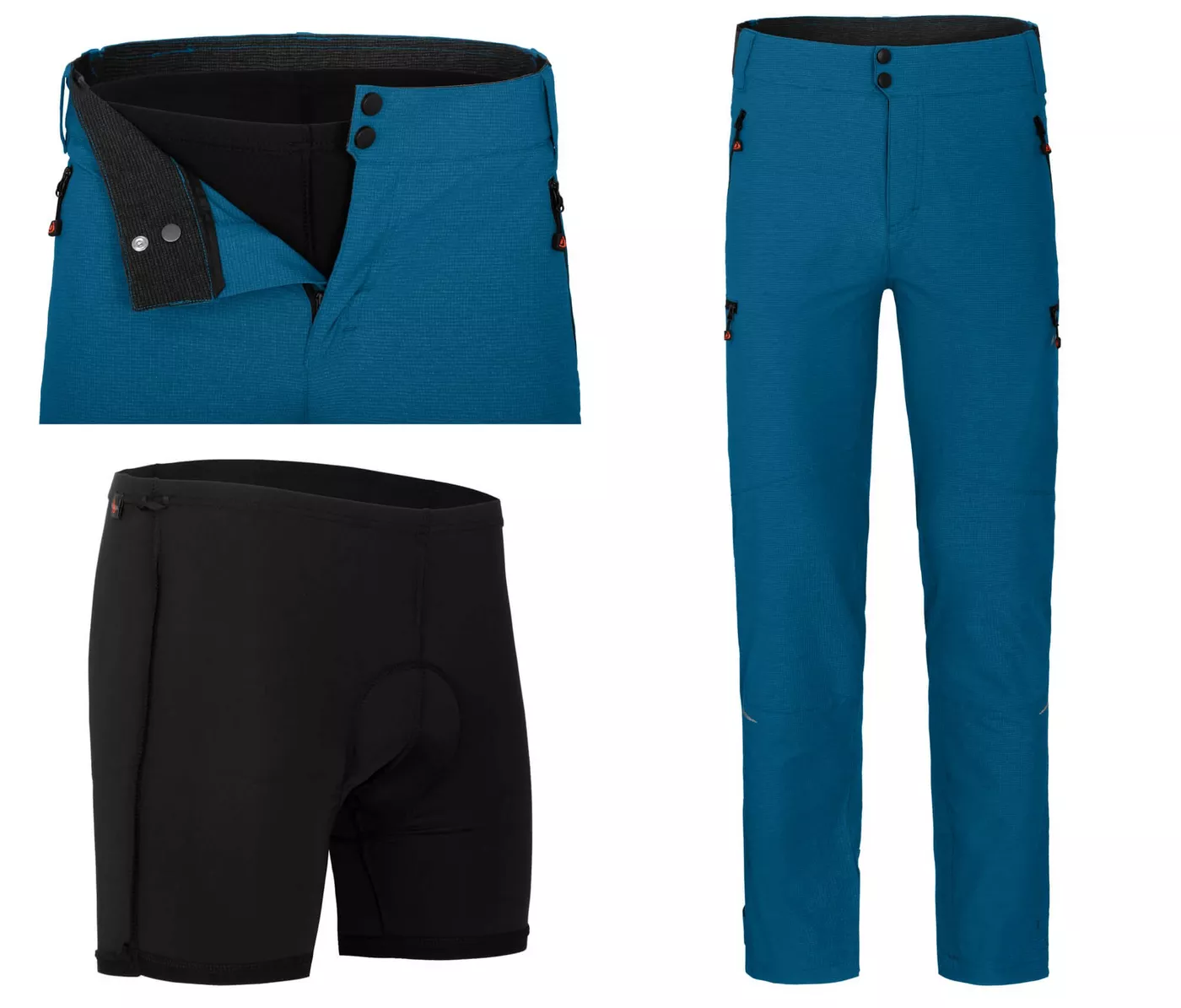 Bergson Fahrradhose PORVOO (mit gepolsterter Innenhose) Herren Radhose, robust, elastisch, Normalgrößen, Saphir blau
