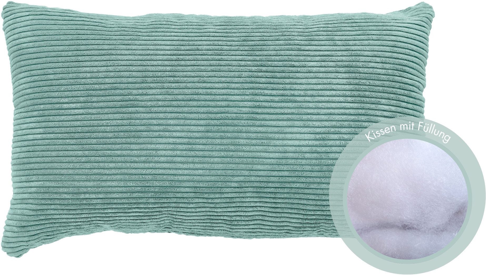 Andiamo Dekokissen Cord Kissen Emy, Kissenhülle mit Füllung, Sofakissen, eckig, 40x40 oder 30x50 cm, auch als 4er Set erhältlich – Bild 3 von 5