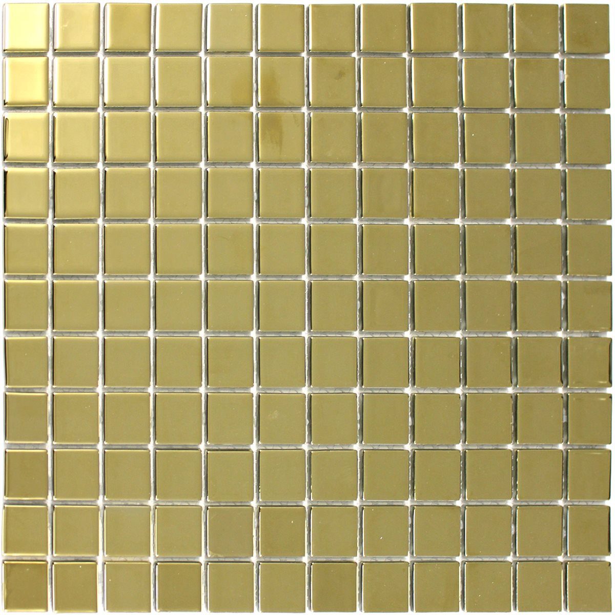 Mosafil Mosaikfliesen Glasmosaik Fliesen Alvor, Glas 32.700x30.200, gold, Verlegefertig auf ein Netz geklebt