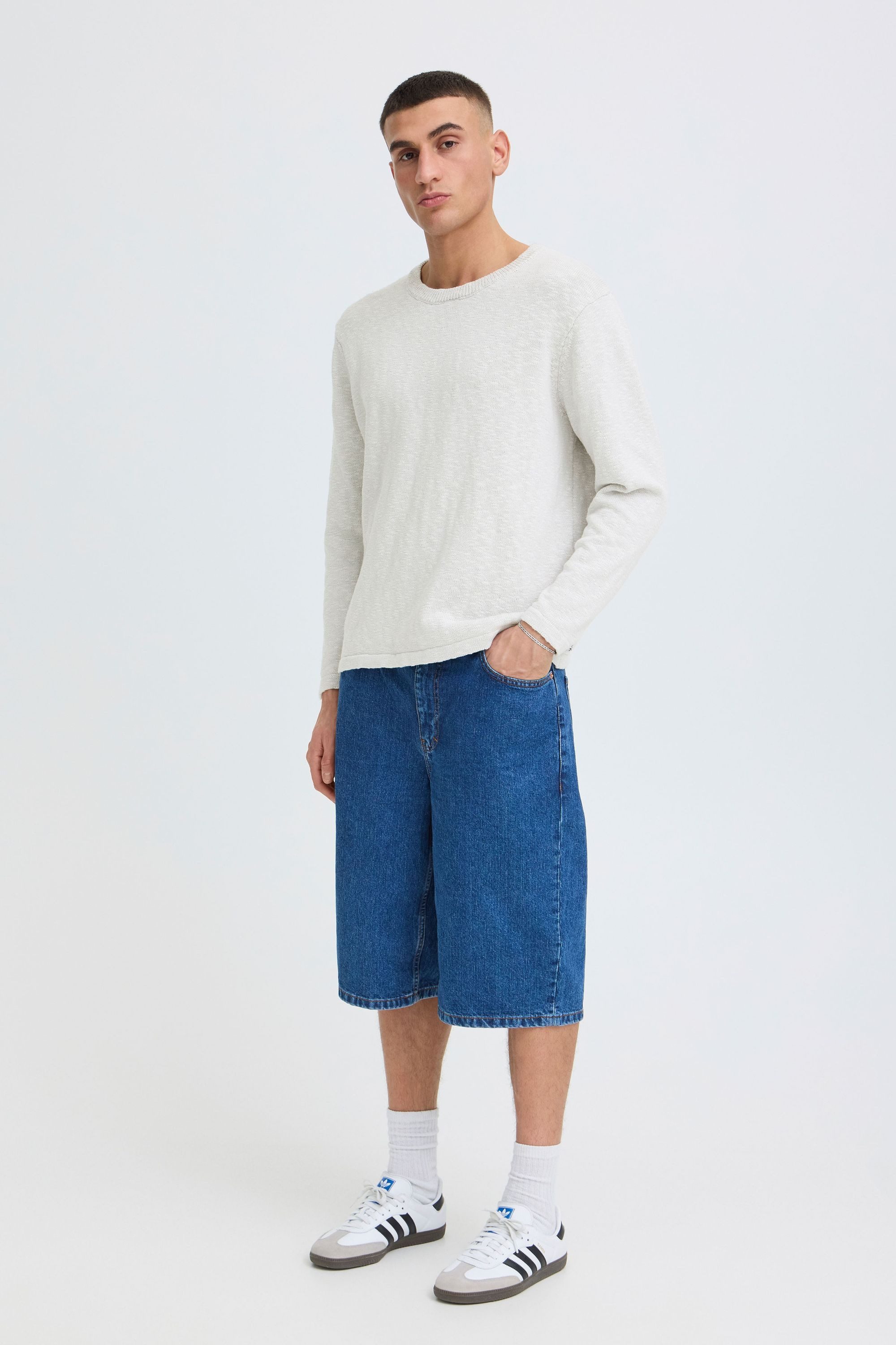 !Solid Strickpullover SDUstin Legerer Feinstrick-Pullover mit Rundhals-Ausschnitt