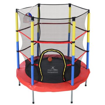 SOFTWEARY Gartentrampolin Garten Freizeittrampolin, Ø 140,00 cm, Kinder Trampolin mit Sicherheitsnetz