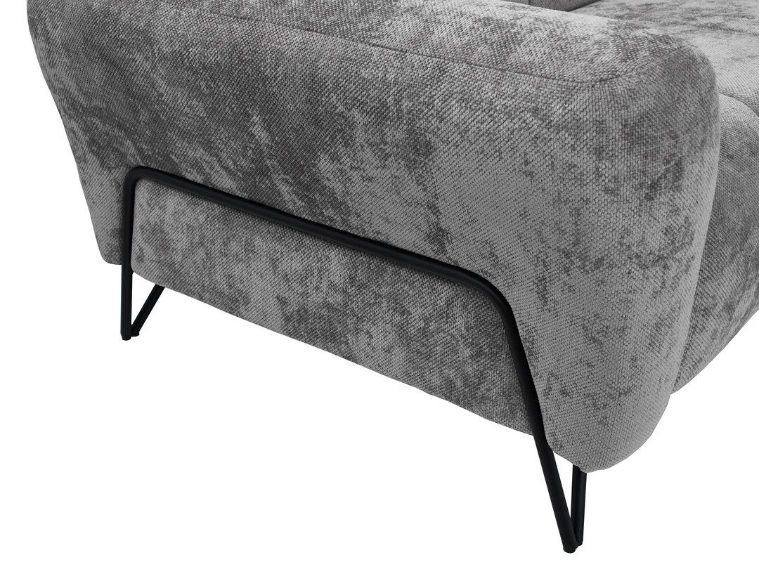 Beautysofa Polstergarnitur im modernen Stil auf hohen Metallbeinen VOLARE, (Sofagarnitur aus Chenille-Stoff, Beige Grau, Ecksofa L + Sessel Set moderne Couchgarnitur), HR-Schaum, Wellenfederung, freistehend