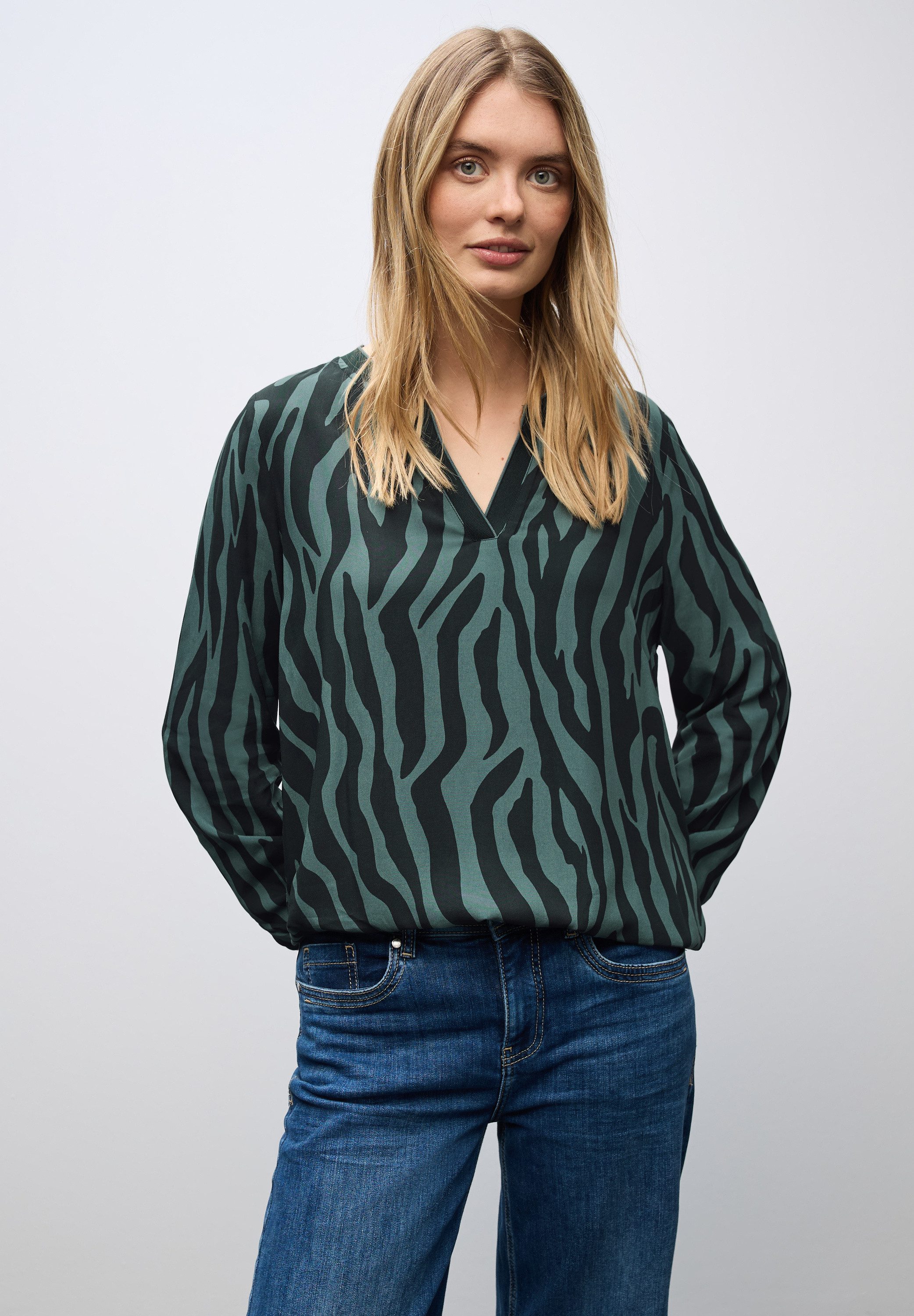 STREET ONE Langarmbluse mit All-Over Print