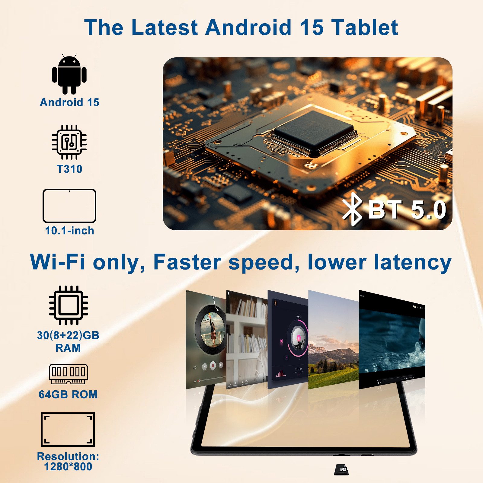 GOODTEL Meberry 30GB RAM 64GB Speicher, Android 15, WiFi, Widevine L1 Tablet (10.1", Android15, 6000 mAh Akku, mit mit Zubehör Tastatur, Maus)