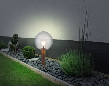 Globo Gartenleuchte LED Außenleuchte Garten Standleuchte Wegeleuchte Alu Holzoptik 31862W