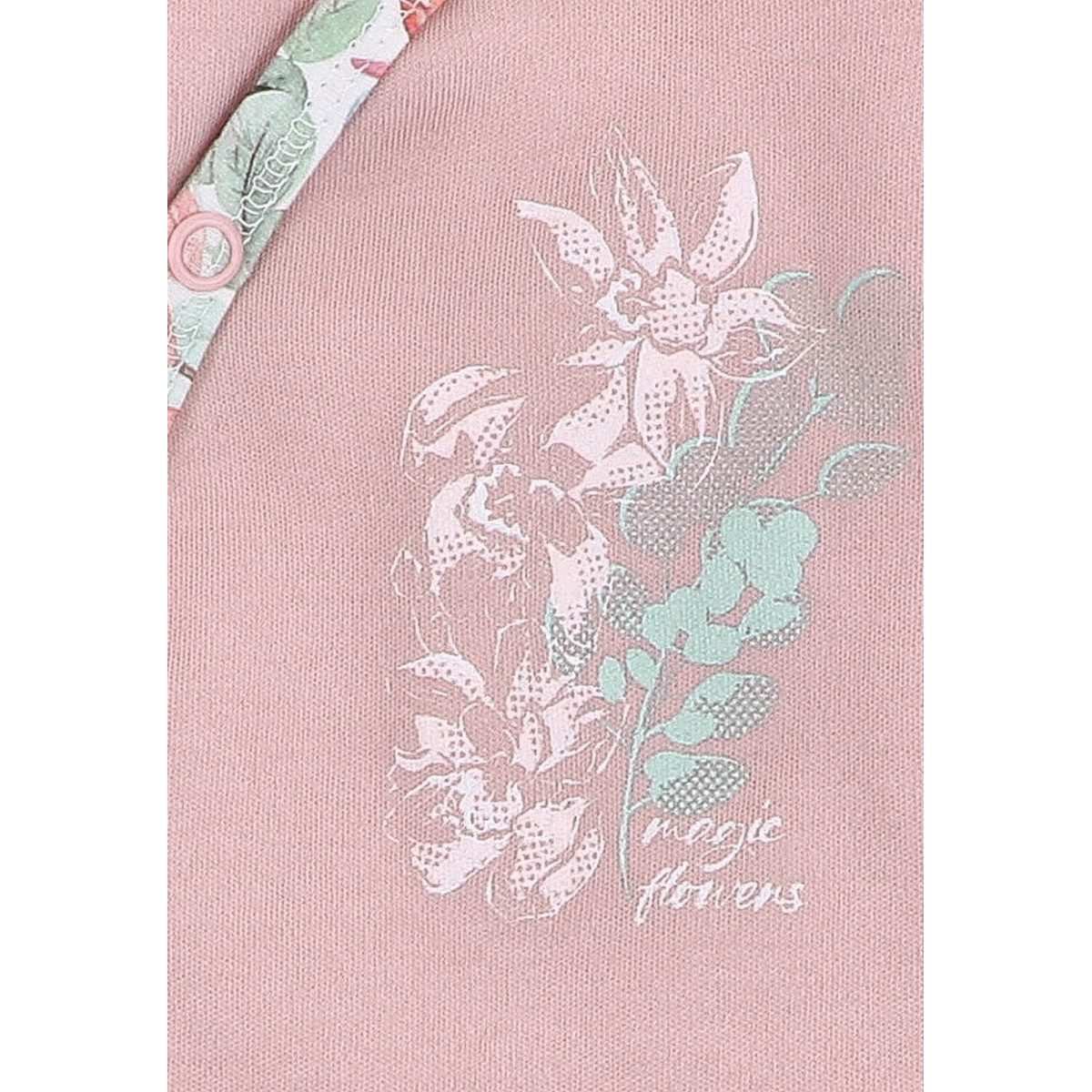 NINI Langarmwickelbody Blume Mädchen (1-tlg) Body, Langarmbody, Wickelbody, Mädchenbody, Einteiler