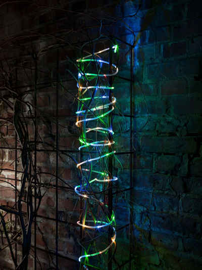 KONSTSMIDE LED-Lichterschlauch Weihnachtsdeko aussen, 65-flammig, LED Mini Lichterschlauch, 5 m, 65 bunte Dioden