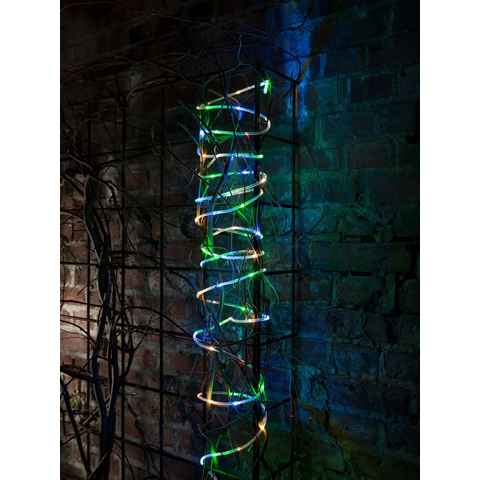 KONSTSMIDE LED-Lichterschlauch Weihnachtsdeko aussen, 65-flammig, LED Mini Lichterschlauch, 5 m, 65 bunte Dioden