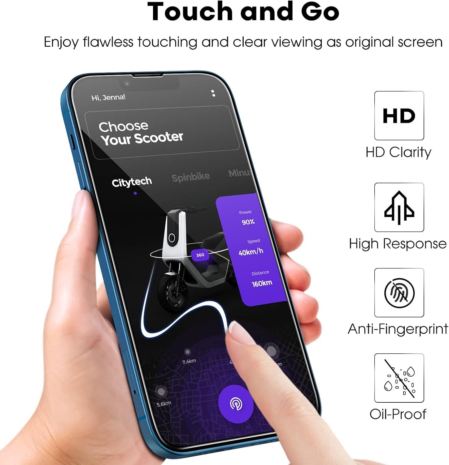 CLM-Tech Displayschutzglas 3x Schutzfolie für iPhone 16e Panzerfolie kristallklar für iPhone 16e, Panzerglas Folie - Anti-Fingerabdruck und kratzfest -, 3 Stück – Bild 5 von 5