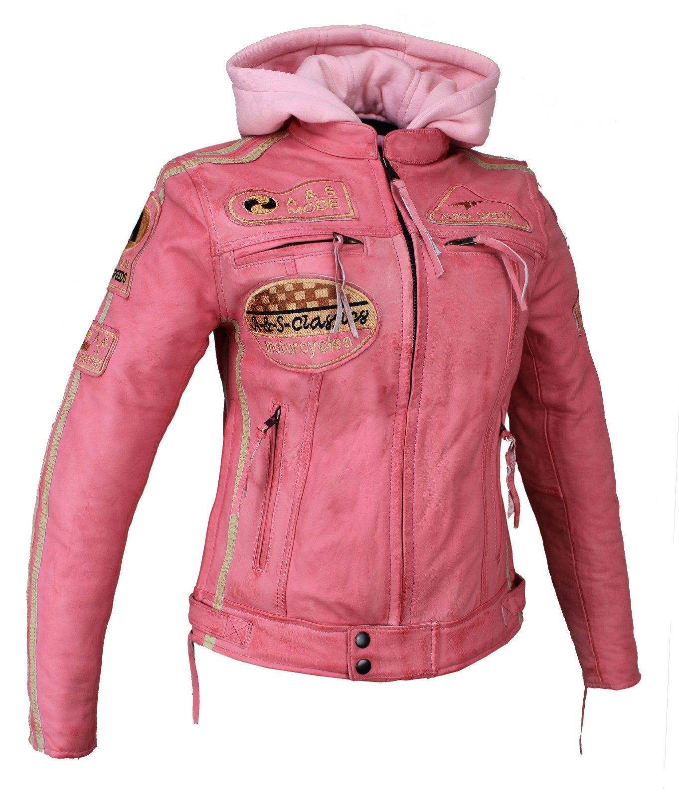 Alpha Speeds Lederjacke Damen Motorrad Leder günstig online kaufen