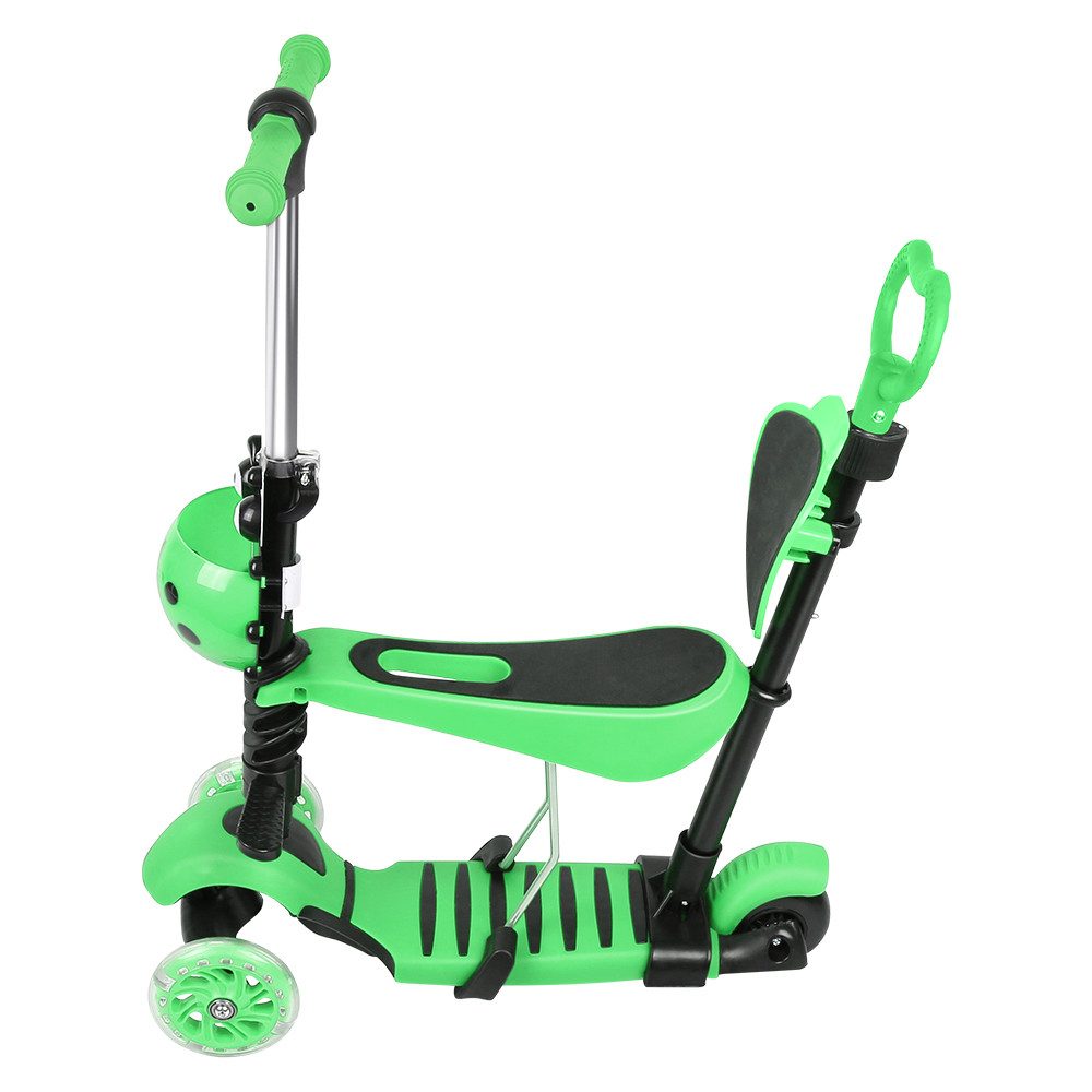 JEOBEST Scooter 3-in-1 Kinderroller mit Rückenlehne & Abnehmbarem Sitz, Höhenverstellbarer 3-Rad-Tretroller ab 2 Jahre – Bild 3 von 5