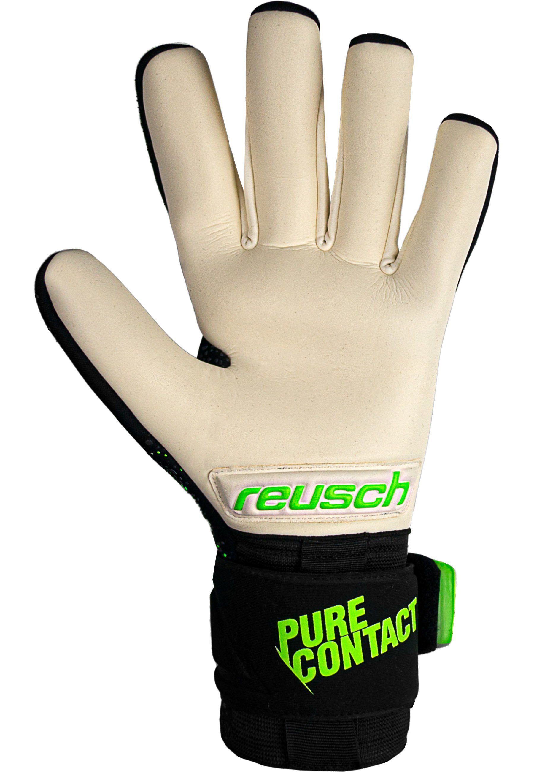 Reusch Torwarthandschuhe Pure Contact Gold mit Innennaht Schnitt und Grip Gold Belag