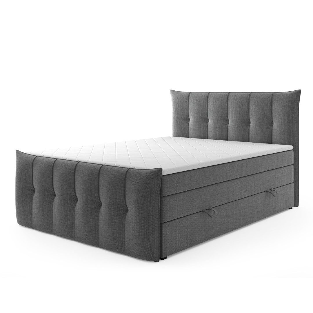 M-Punkt24 Boxspringbett Porto (inkl. Fußteil Grau günstig online kaufen