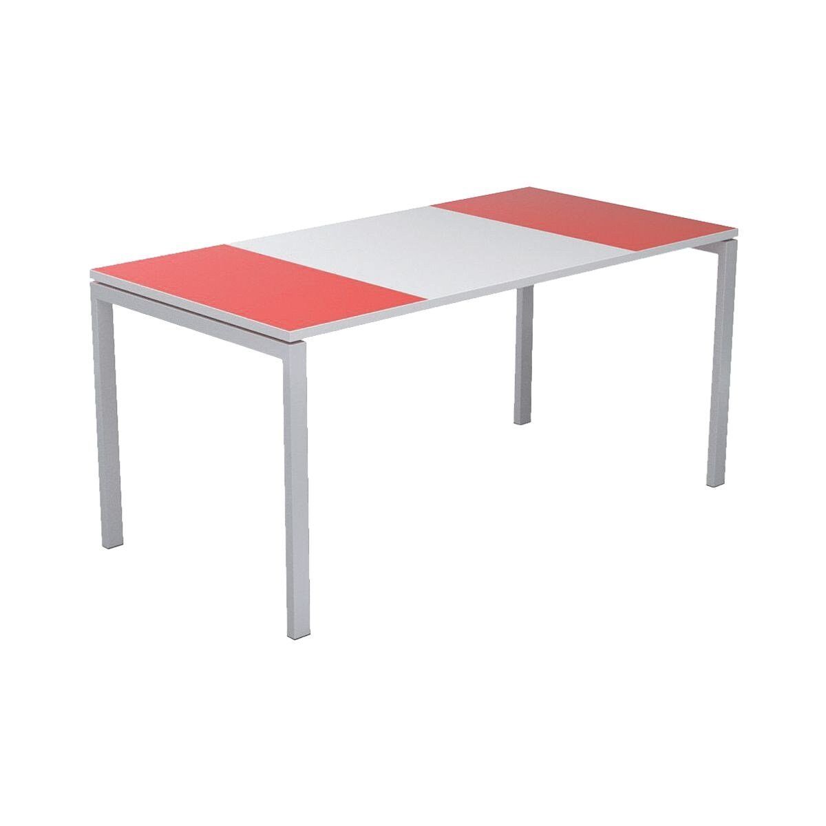 EASYOFFICE Schreibtisch easyOffice, mit farbigen Außenflächen und ABS-Kanten weiß/rot