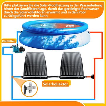 Bettizia Pool-Wärmepumpe solarheizung 10000 L/h Höhenverstellbar Solar Poolheizung Schwarz